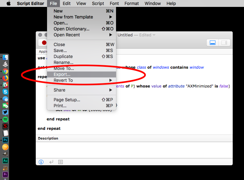 Export your applescript