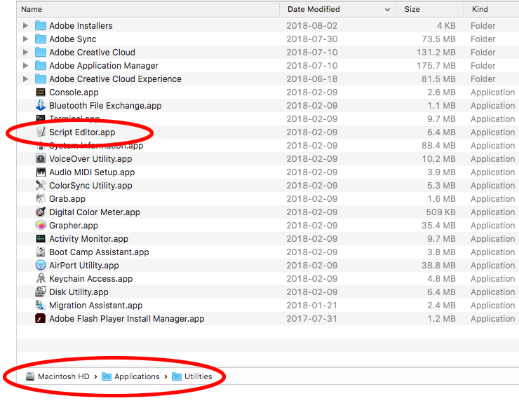 Open OSX Script Editor