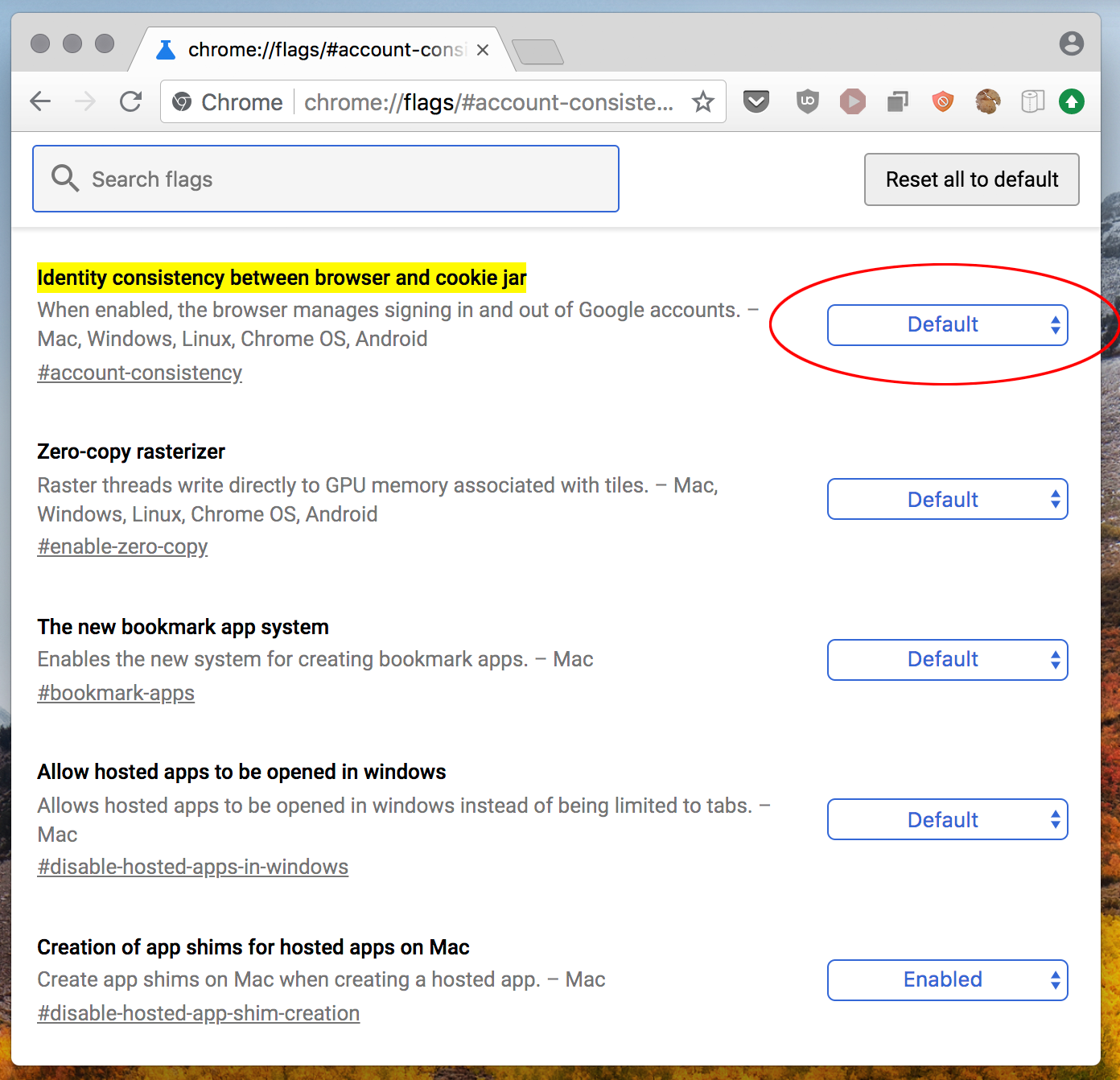 Find Identity consistency between browser and cookie jar settings